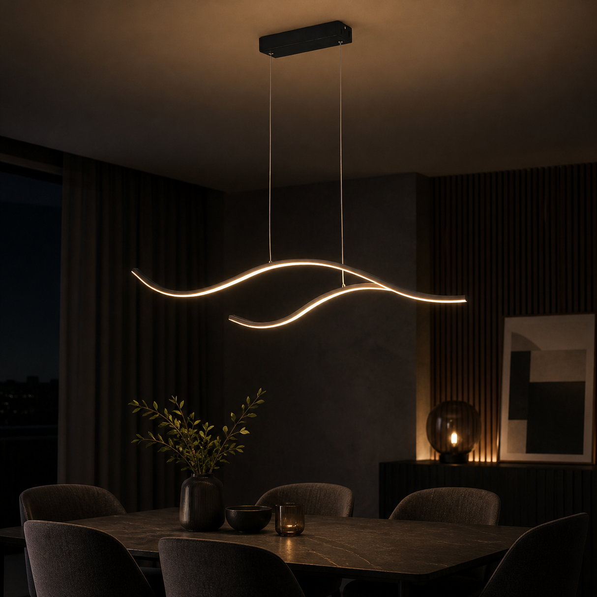 Vela Wave Linear Pendant Light