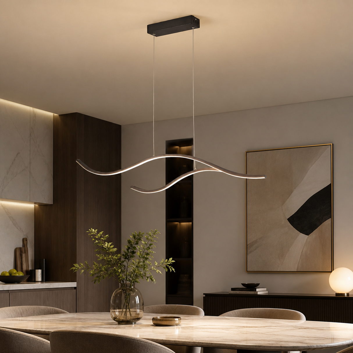 Vela Wave Linear Pendant Light